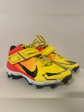 Nike Jr. Zoom Trout 7 Keystone Baseball Cleats 5Y Volt/Crimson